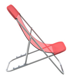 Chaises de plage pliantes 2pcs textilène acier enduit de poudre