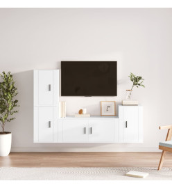 Ensemble de meubles TV 4 pcs Blanc Bois d'ingénierie