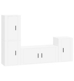 Ensemble de meubles TV 4 pcs Blanc Bois d'ingénierie