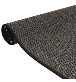 Tapis de couloir aspect sisal anthracite 50x150 cm