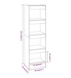 Bibliothèque/Séparateur de pièce Chêne fumé 40x30x135 cm