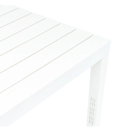 Table de jardin avec 2 bancs Plastique Blanc