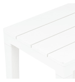 Table de jardin avec 2 bancs Plastique Blanc