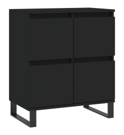 Buffets 3 pcs noir bois d'ingénierie