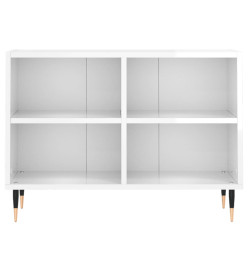 Meuble TV blanc brillant 69,5 x 30 x 50 cm bois d'ingénierie