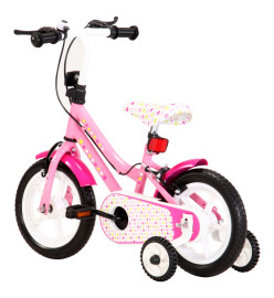 Vélo pour enfants 12 pouces Blanc et rose