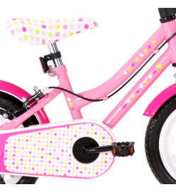 Vélo pour enfants 12 pouces Blanc et rose