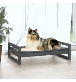 Lit pour chien Gris 95,5x65,5x28 cm Bois de pin solide