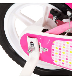 Vélo pour enfants 12 pouces Blanc et rose