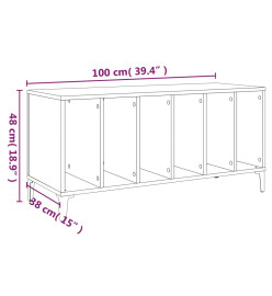 Armoire à disques blanc brillant 100x38x48 cm bois d'ingénierie