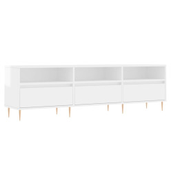 Meuble TV blanc brillant 150x30x44,5 cm bois d'ingénierie