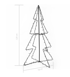 Arbre de Noël cône 160 LED d'intérieur/d'extérieur 78x120 cm