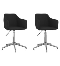 Chaises pivotantes à manger lot de 2 Noir Tissu