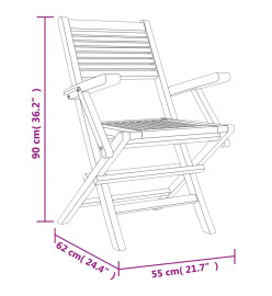 Ensemble à dîner de jardin 7 pcs Bois de teck solide