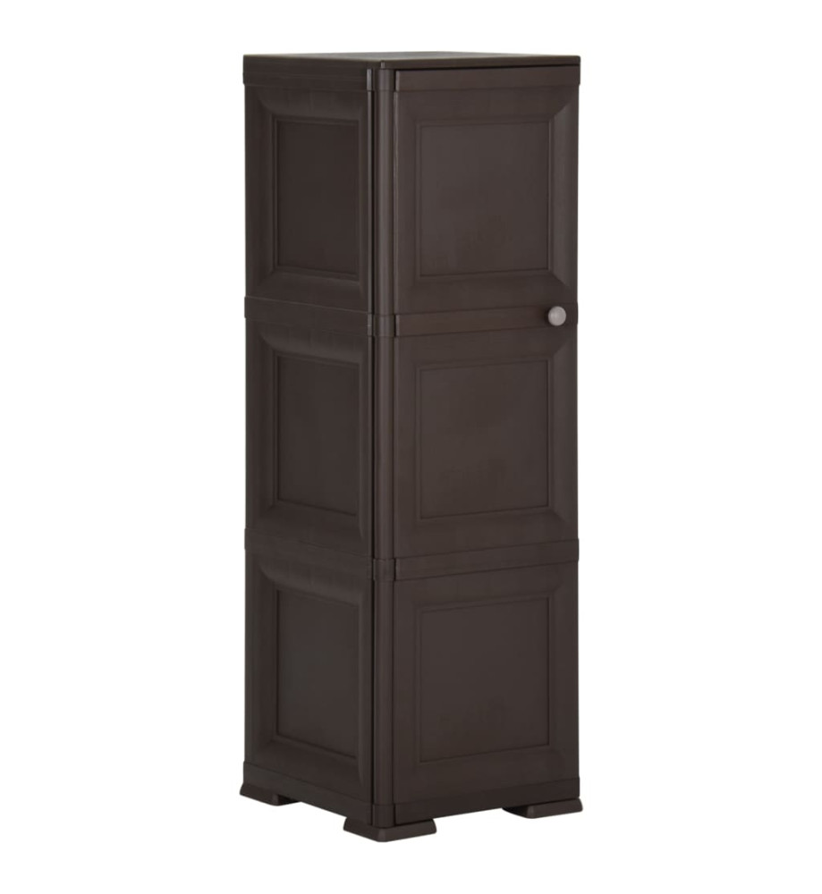 Armoire en plastique 40x43x125 cm Design de bois Marron