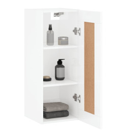 Armoire murale blanc brillant 34,5x34x90 cm bois d'ingénierie