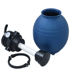 Filtre à sable pour piscine avec vanne 4 positions Bleu 300 mm