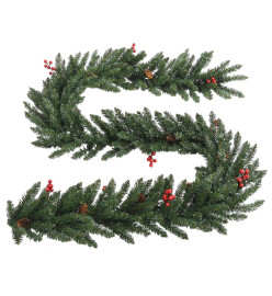 Arbres de Noël artificiels 2 pcs et couronne, guirlande et LED