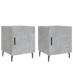 Tables de chevet 2 pcs gris béton 40x40x50 cm bois d’ingénierie