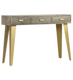 Table console Bois de manguier Gris avec laiton 110x35x76 cm