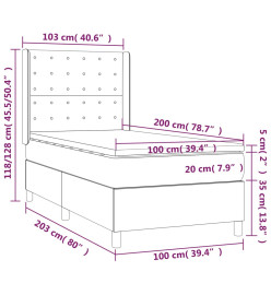 Lit à sommier tapissier avec matelas Blanc 100x200cm Similicuir