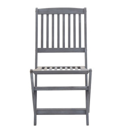 Chaises pliables d'extérieur 6 pcs avec coussins Bois d'acacia