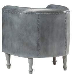 Fauteuil Gris Cuir véritable