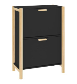 Armoire à chaussures Noir 57,5x33x80 cm Bois d'ingénierie