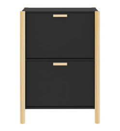 Armoire à chaussures Noir 57,5x33x80 cm Bois d'ingénierie