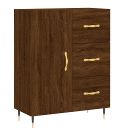 Buffet chêne marron 69,5x34x90 cm bois d'ingénierie