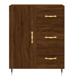 Buffet chêne marron 69,5x34x90 cm bois d'ingénierie