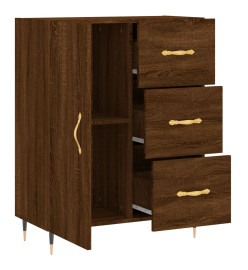 Buffet chêne marron 69,5x34x90 cm bois d'ingénierie