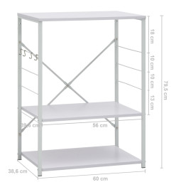 Armoire à four à micro-ondes Blanc 60x39,6x79,5 cm