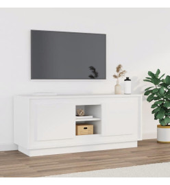 Meuble TV blanc 102x35x45 cm bois d'ingénierie