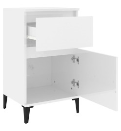 Tables de chevet 2 pcs blanc brillant 40x35x70 cm