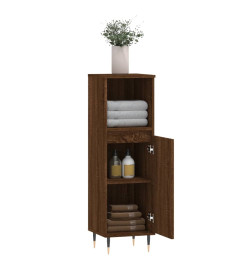 Armoire de bain chêne marron 30x30x100 cm bois d'ingénierie