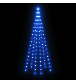 Sapin de Noël sur mât de drapeau 108 LED Bleues 180 cm