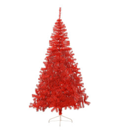 Demi sapin de Noël artificiel avec support Rouge 210 cm PVC