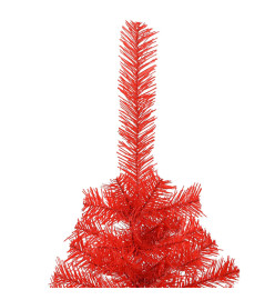 Demi sapin de Noël artificiel avec support Rouge 210 cm PVC