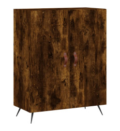 Buffet haut Chêne fumé 69,5x34x180 cm Bois d'ingénierie