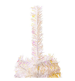 Sapin de Noël artificiel pointes iridescentes Blanc 210 cm PVC