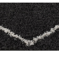 Tapis shaggy à poils longs Crème et anthracite 80x150 cm