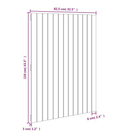 Tête de lit murale Marron miel 82,5x3x110 cm Bois massif de pin