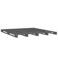 Lit de palette gris 120x200 cm bois de pin massif