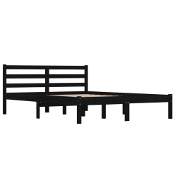 Cadre de lit Bois de pin massif 135x190 cm Noir double