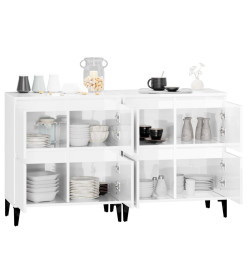 Buffets 2 pcs blanc brillant 60x35x70 cm bois d'ingénierie