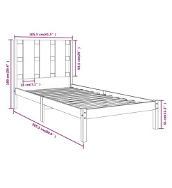 Cadre de lit Marron miel Bois de pin massif 100x200 cm