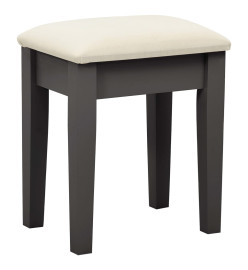 Coiffeuse et tabouret Gris 65x36x128 cm Bois de paulownia MDF