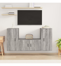 Ensemble de meubles TV 3 pcs Sonoma gris Bois d'ingénierie