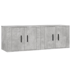 Meubles TV muraux 2 pcs gris béton 57x34,5x40 cm